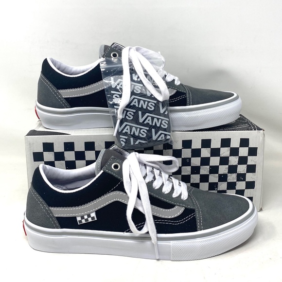 VANS Skate Old Skool Reflective Shoes Suede Gray Black Women Casual VN0A5FCBN42 - Picture 3 of 11